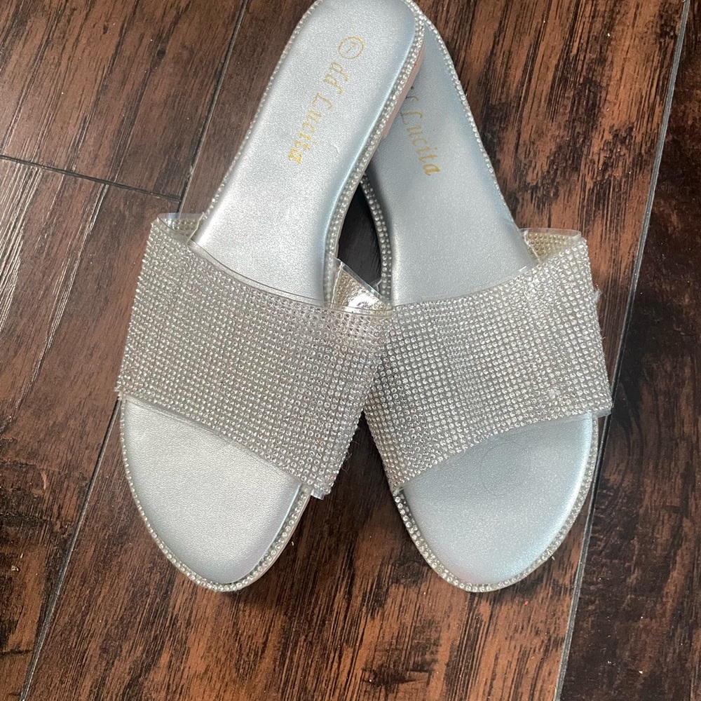Silver Rhinestone Sandals - Picture 3 of 5